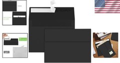 50 Pack A7 Black Envelopes with Self-Seal Closure for Inviting Style