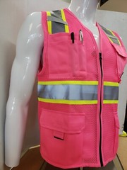 Two Tone High Visibility Pink Safety Vest Size Small – 5XL