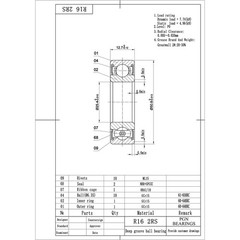 (10) R16-2RS Premium Rubber Seal Ball Bearing C3, 1″x2″x1/2″, R16rs