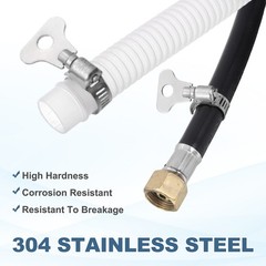 2pcs 6.9″-7.8″ (175-197mm) Adjustable 304 Stainless Steel Worm Gear Hose Clamp