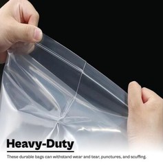 WHITE BLOCK HEAVY DUTY 2 Mil Clear Zip Seal Bags Reclosable` Top Lock Plastic