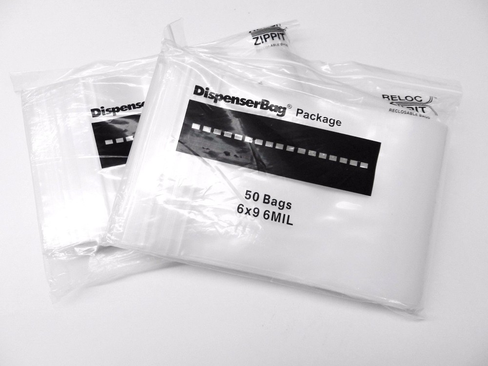 100 Zippit Bags Reloc 6 Mil Heavy Duty 6x 9″ Clear Zip Seal Lock Reclosable 6×9