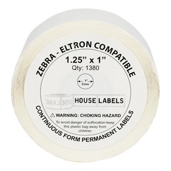 ZEBRA / ELTRON 1.25×1 (1-1/4″ x 1″) Direct Thermal Labels – (1) Roll of 1380