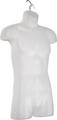 3 Clothing Displays Torso Forms Fits S – L Hanging Male Mannequin Frosted Hollow