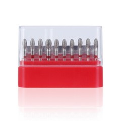 10Pcs/Box AZDENT Dental Diamond Burs FOOTBALL FINE RED Friction Grip 379-023F