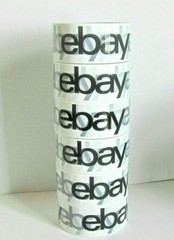 6 Rolls eBay Branded BOPP Shipping Tape Black Logo 2 inches x 75 Yards