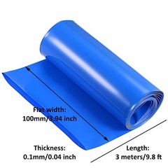 PVC Heat Shrink Wrap 3.94 Inch 100mm Width 9.8FT 3M Length Ba Size: 100mm/3.94