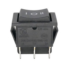 1PCS ZGCY XW-604 20A 250VAC 6pin 3position Boat Switch High Power Black No Lamp