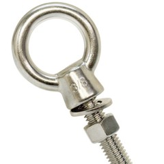 WLL 1,050 Pounds 3/8 Inch x 12 Inch SS316 Marine Turned Eye Bolt Nut Washer
