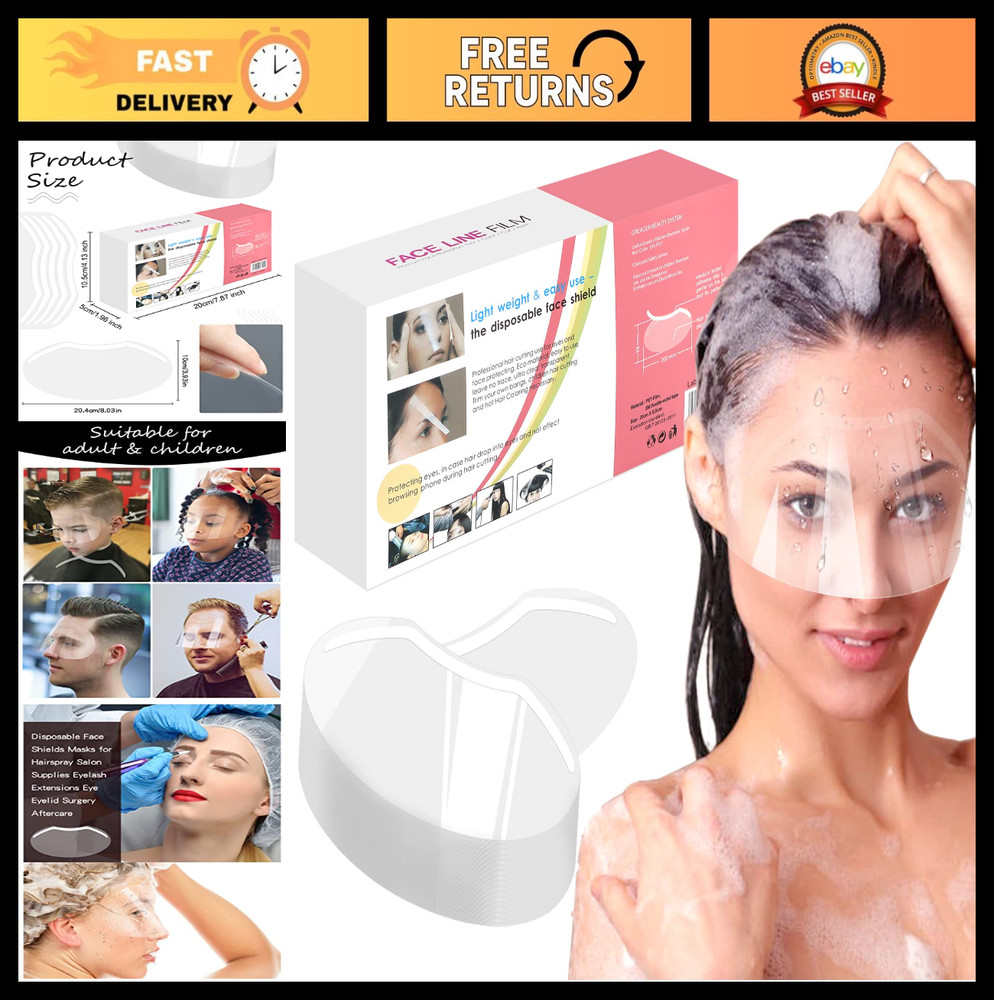 300 PCS Disposable Face Shields for Microblading & Makeup – Shower Visors, Eyeli