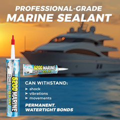 [Black] 3Oz Marine Adhesive Sealant 5200 Fast Cure – Permanent, Watertight Bondi