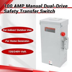 100A Manual Transfer Switch for Generator, 24000W GeneralDuty DoubleThrow Saf…