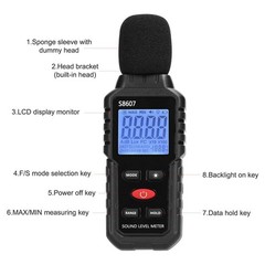 Digital Sound Level Meter Noise Decibel Meter 30-130dB Range Measurement Device