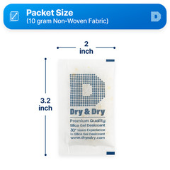 10 gram X 100 PK “Dry & Dry” Food Grade Orange Indicating Silica Gel Packets