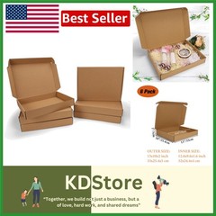 6-Pack Kraft Shipping & Gift Boxes 13x10x2 Inches