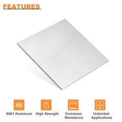 100mm x 100mm x 5mm Rectangle 6061 Aluminum Sheet Flat Metal Plate Stock