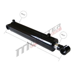 Hydraulic Cylinder Welded Double Acting 4″ Bore 24″ Stroke Cross Tube 4×24 NEW