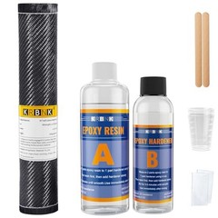 Carbon Fiber Repair Kit 5FT x 12-In Cloth 8oz Epoxy Resin 4oz Hardener DIY