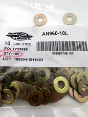 200 FLAT STEEL WASHERS AN960-10L SA NAS1149F0332P SET OF (2 X 100 EACH bag)