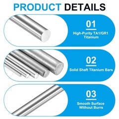 4Pcs (1mm) 0.04″ Dia (407mm) 16″ Length GR1 Metal Solid TA1 Titanium Round Rod