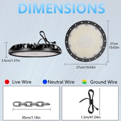 10 Pack 200W UFO LED High Bay Light Factory Warehouse Commercial Light Fixtures