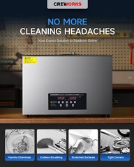 CREWORKS 30L Ultrasonic Cleaner Machine for Machine Parts Retainer Glasses Watch