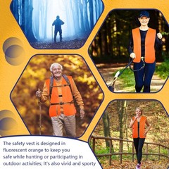 2 Pcs Medium Unisex Adult Orange Hunting Vest for Men Women Blaze Orange High…