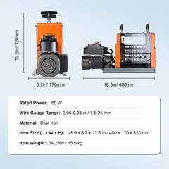 Electric Wire Stripping Machine Copper Cable Stripper 0.06”-0.98” 60 W