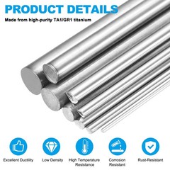 4Pcs (1mm) 0.04″ Dia (407mm) 16″ Length GR1 Metal Solid TA1 Titanium Round Rod