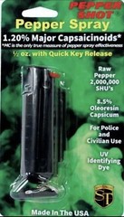 2 HOT Molded Case 1/2 oz KEYCHAIN POLICE Pepper Spray Defense Security CLIP Dye