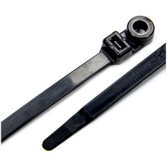 200 PACK 8″ INCH BLACK ZIP TIES w/ MOUNTING SCREW NAIL HOLE NYLON CABLE TY WRAP