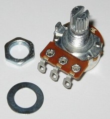 Audio (A) Taper 100k Ohm Potentiometer – 6mm (1/4″) Shaft – 1/8 Watt 100000 Ohm