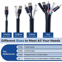 ALL SIZES 1 FT – 100 FOOT Split Wire Loom Polyethylene Tubing Marine Conduit LOT