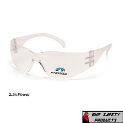 PYRAMEX INTRUDER READER SAFETY GLASSES CLEAR BIFOCAL 2.5 LENS S4110R25 (1 PAIR)