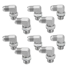 10 Pack 90 Degree Elbow Hydraulic Hose Fittings: 1/2″ JIC 37° Male x #8 SAE/ORB