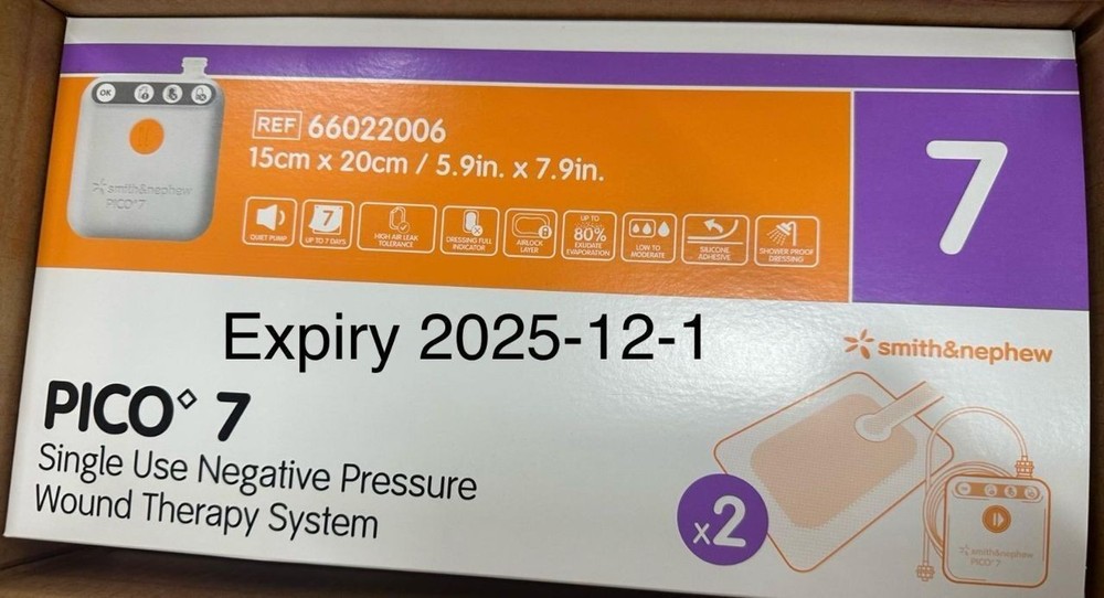 Smith & Nephew Pico 7 Wound Therapy 5.9″ x 7.9″ 66022006 each box, exp 2025-12-1