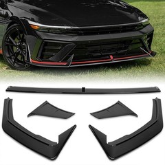 ABS Front Bumper Lip Painted Glossy Black for 2024-2026 Hyundai Elantra N N-Line
