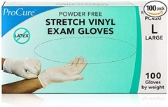 Box of 100 – LARGE Stretch Vinyl Exam Gloves-MEDI USE-SHIPS FROM USA