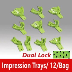 Dental Excellent DUALOCK Impression Trays Superior Retention CHOOSE SIZE Bag/12)