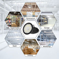 6 Pack 200W UFO LED High Bay Light Shop Industrial Commercial Factory Warehouse