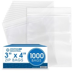 3″ x 4″ Reclosable Zip Plastic Bags – 1000 Count – 2 Mil Clear