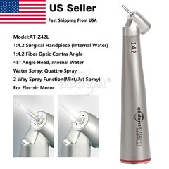 AbDent Dental 45° Contra Angle LED Optic 1:4.2 Handpiece Quattro Spray AT