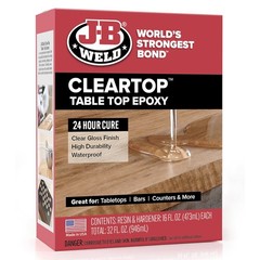 J-B Weld Tabletop Epoxy Resin 32oz Fast Cure Clear Scratch & Water Resistant