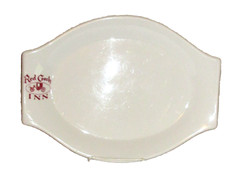 Jackson China Restaurant Ware Platter Paul McCobb Red Coach Inn Oval Lug Handles