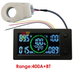 DC0-300V 50/100/200/400A Bluetooth Voltage Current Power Energy Coulomb Meter