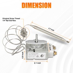 Fryer Thermostat For Pitco 60124501 Imperial 1175 American Range 11113 200-400F