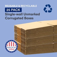 Shipping Boxes 4″L x 4″W x 24″H, 25-Pack Tall Corrugated Boxes for Shipping, …