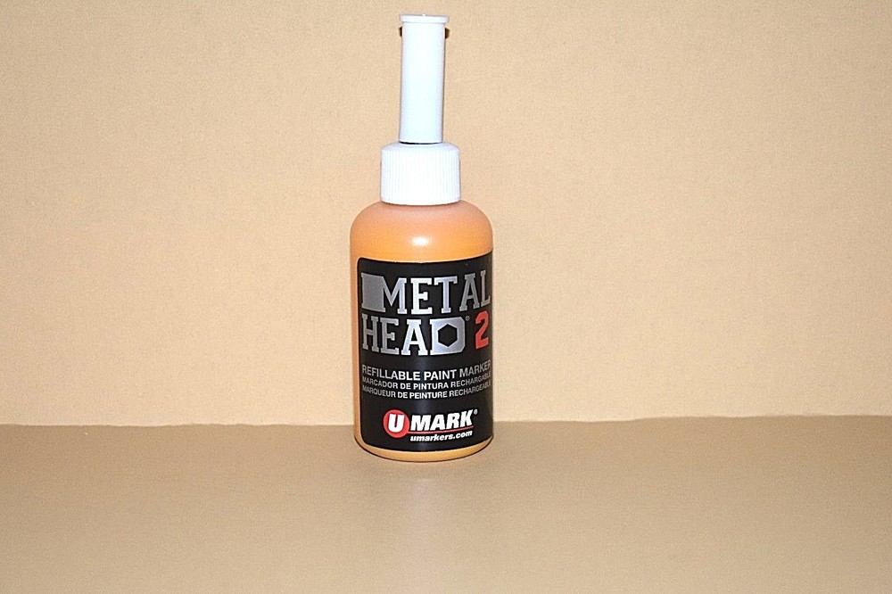 Metal Head 2 Paint Marker 2 Oz Yellow Auto Salvage Industrial Junk Yard Crafts