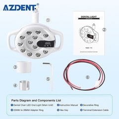 8 Types Dental LED Lamp Oral Light For Unit Chair adjustable Induction Sensor