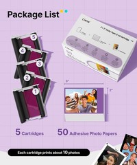 Liene Pearl N200 Pro Portable Photo Printer Paper 50 2×3 inches, white